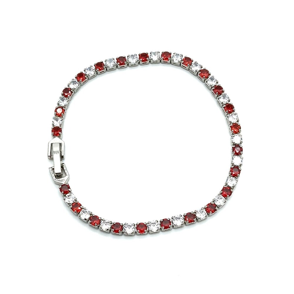 Set Lab Created Ruby Simulated Diamond Tennis Bra… - image 4